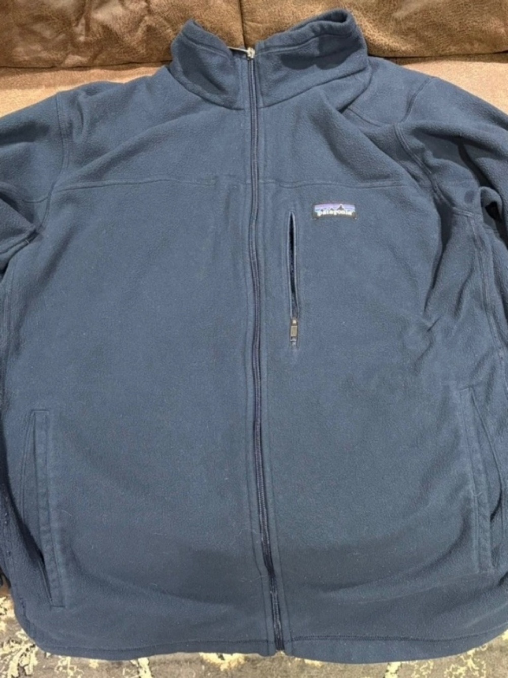 Patagonia Micro D Men's XXL Fleece Jacket Full Zip 2XL Navy